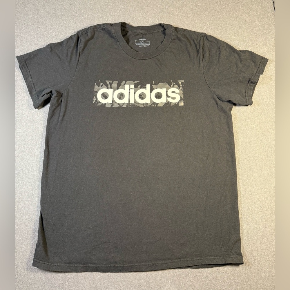 Adidas Aeroready Camo Logo Graphic Shirt Black - Large
